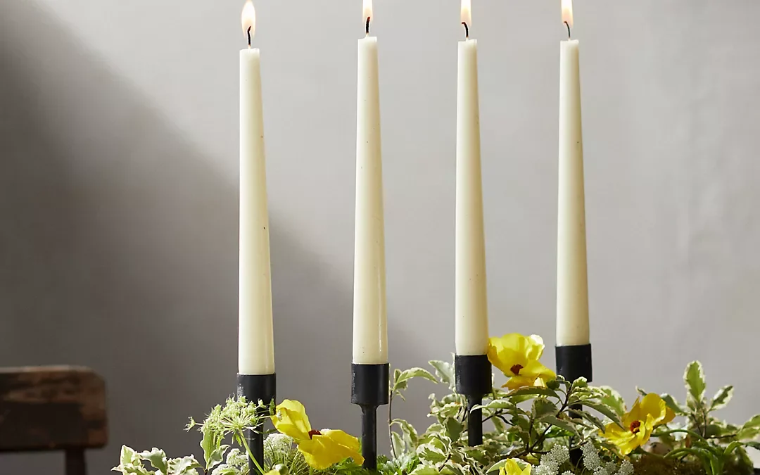 Candles in centerpiece